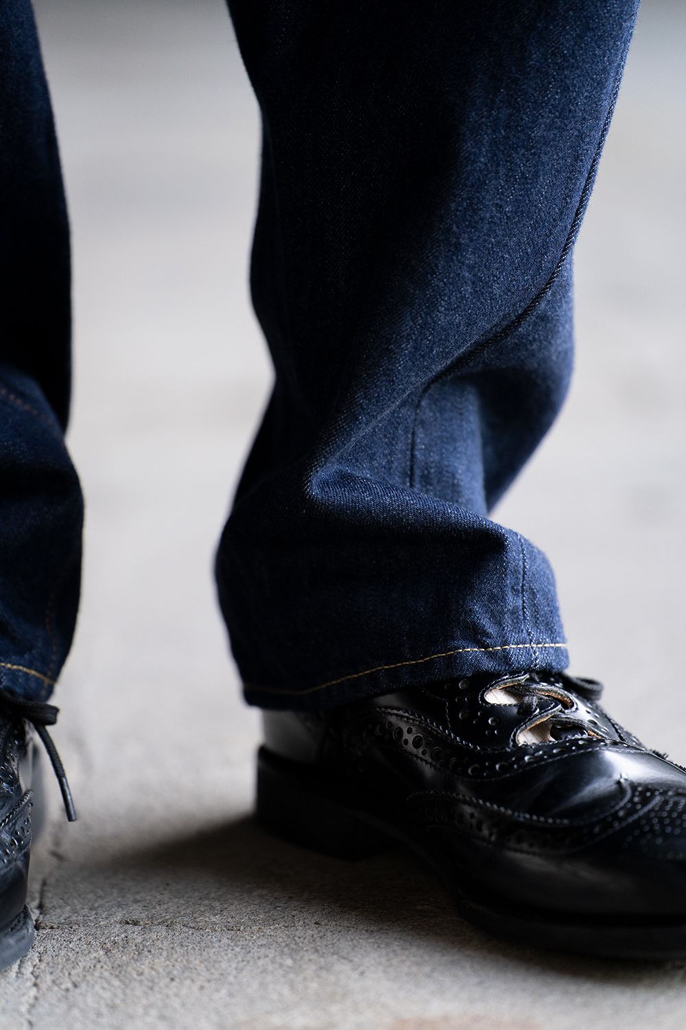 【ラスト1点】【22AW】本藍スビンコットン13.5ozストレートデニム(NAVY ONE WASH)