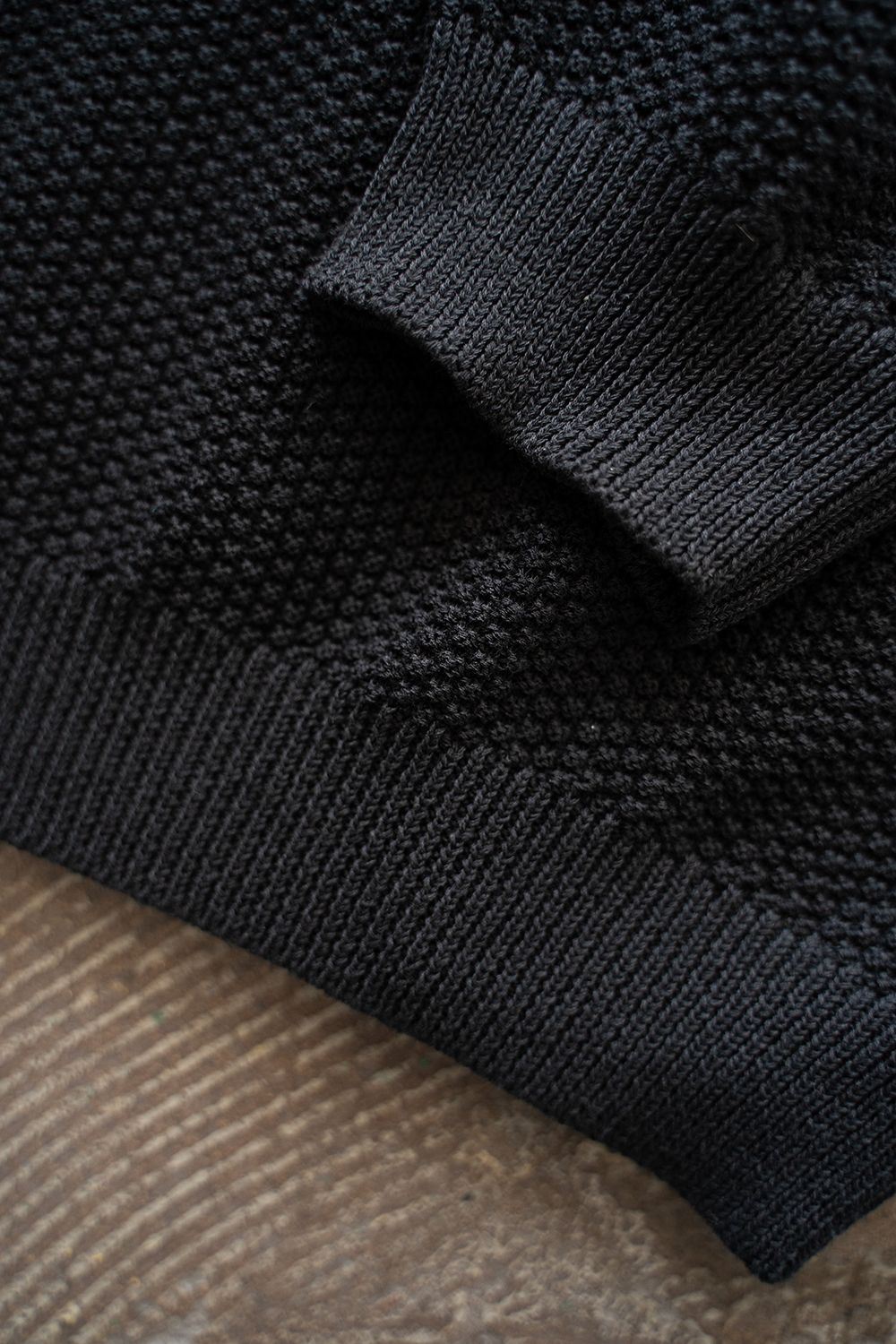 【ラスト1点】【25SS】綿×ポリエステル×リネン10Gカーディガン(BLACK)
