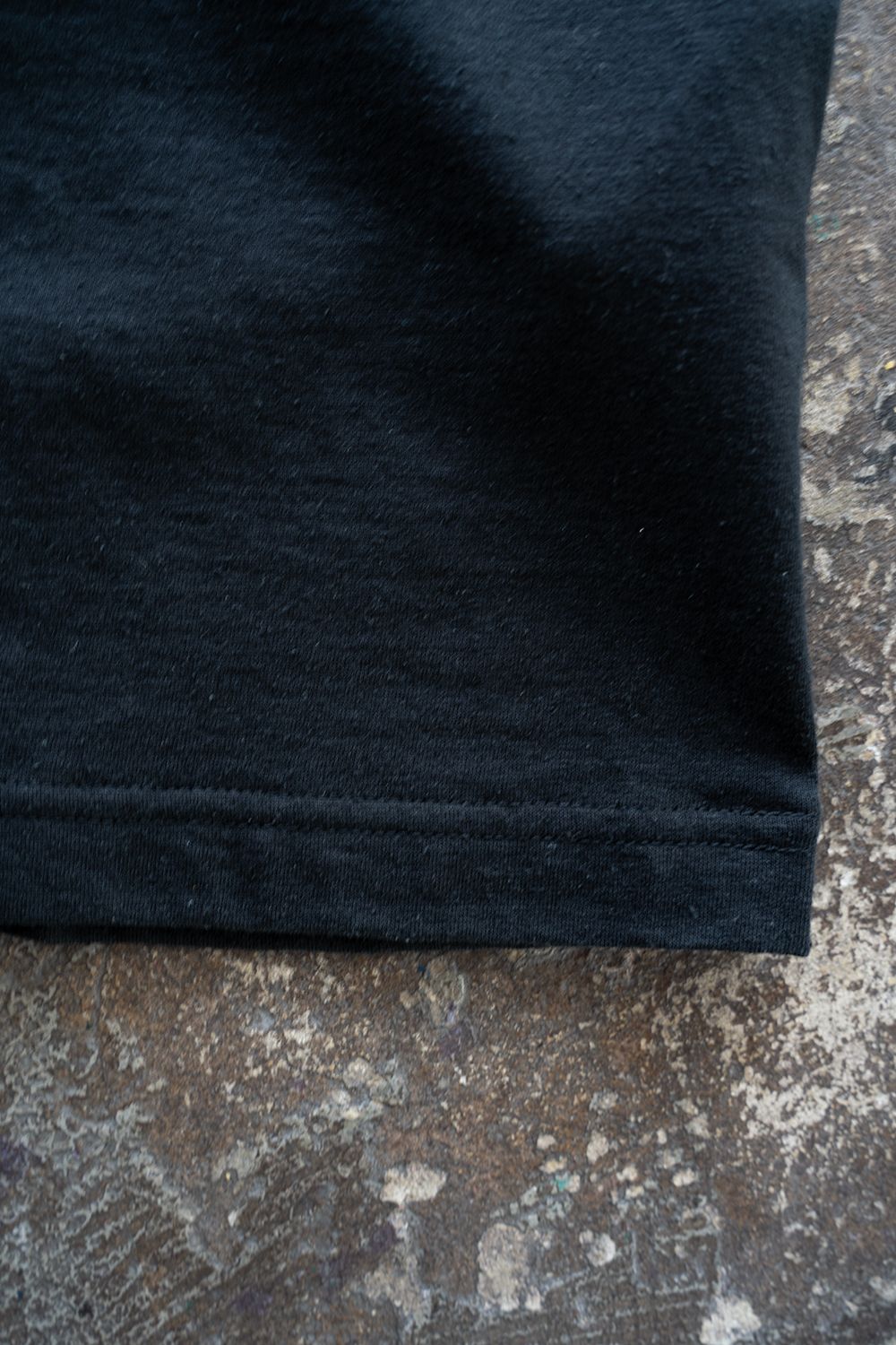 【26SS】シルクネップスプリットヨークTシャツ(INK BLACK)