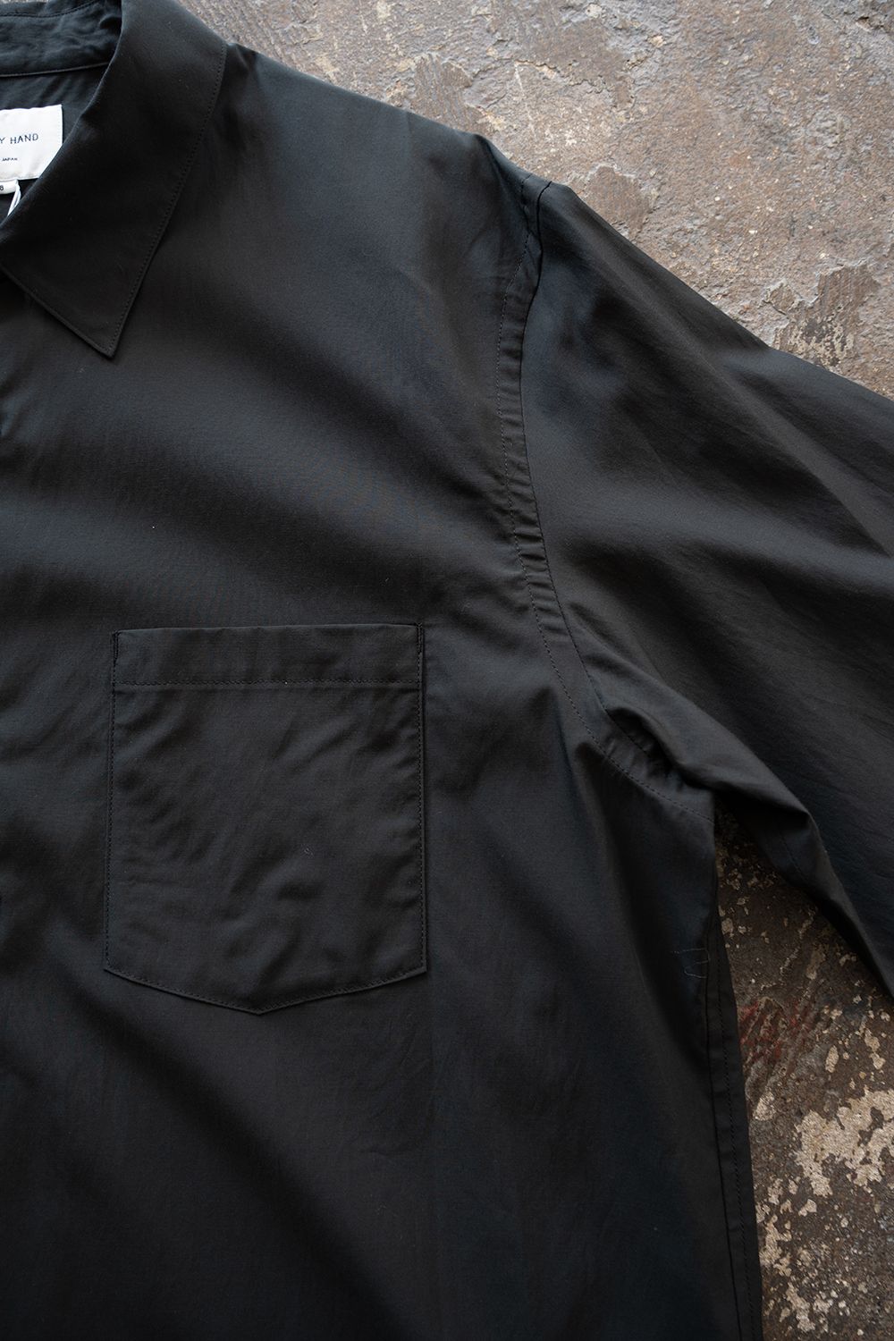 【26SS】キュプラ×コットンプルオーバーシャツ(INK BLACK)