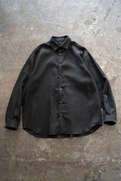 【ラスト1点】【22SS】French Linen L/S Shirt/フレンチリネンロングスリーブシャツ(BLACK)