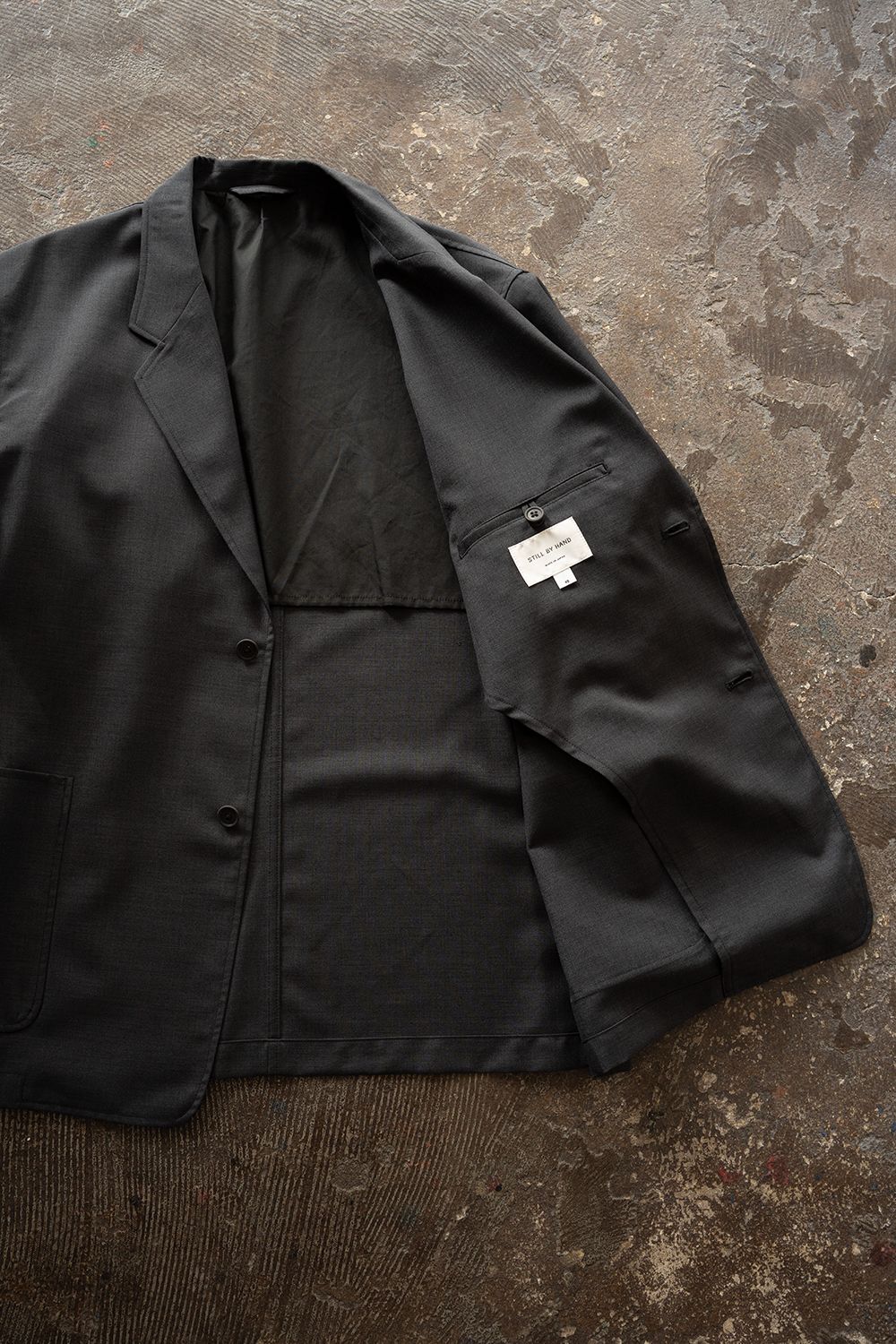 【ラスト1点】【26AW】モヘア混2Bジャケット(CHARCOAL)