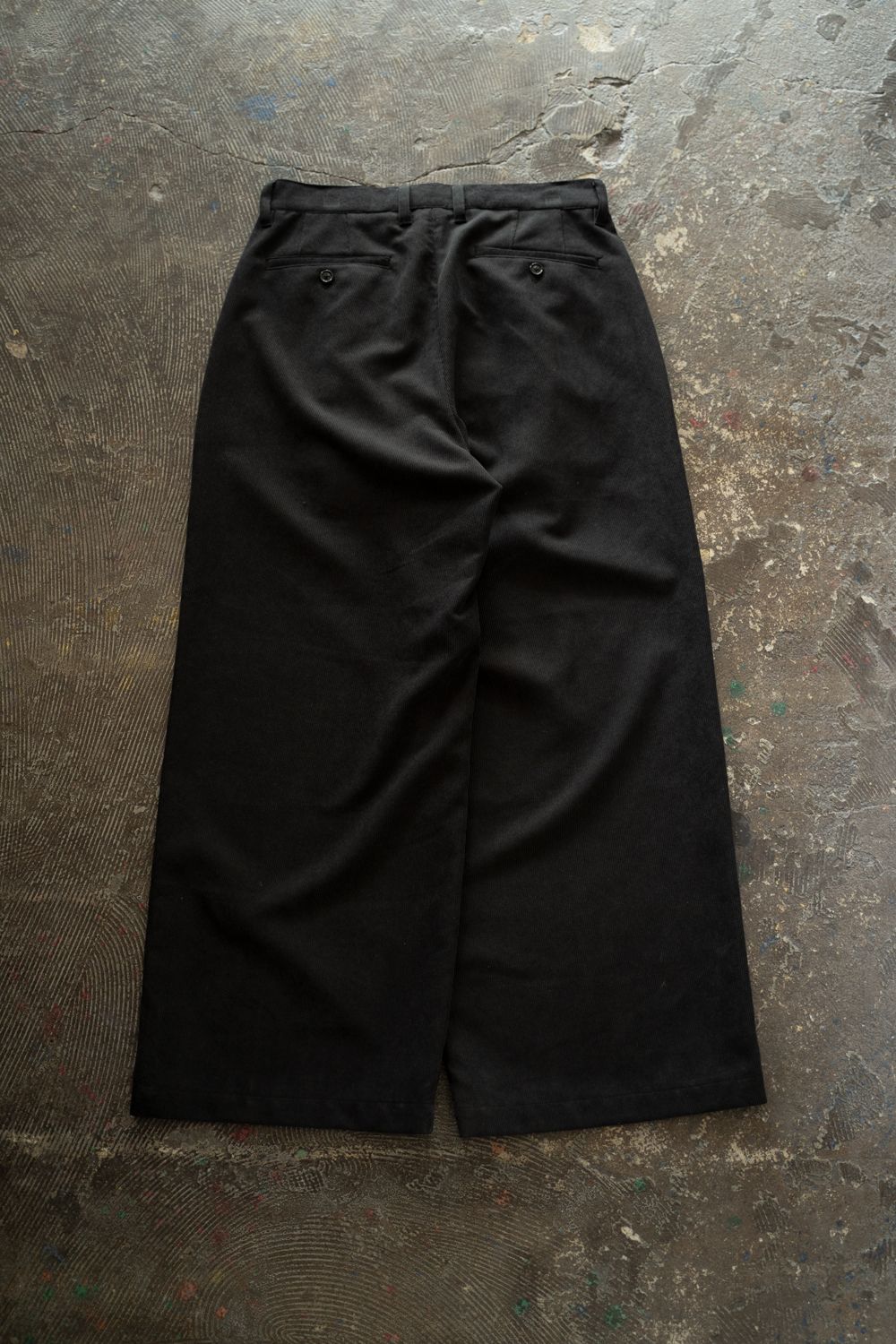 【ラスト1点】【26AW】2-Tack Corduroy Baggy Trousers/2タックコーデュロイバギートラウザーズ(BLACK)