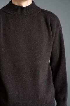 Hard twisted Shetlandwool GOB sweater(BROWN)