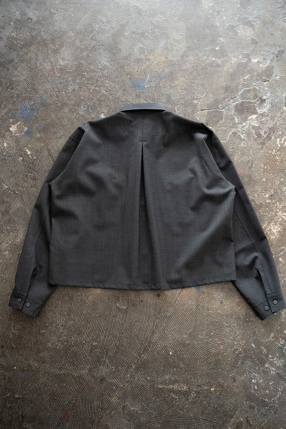 【ラスト1点】【24SS】Tropical Cloth Crop Shirt/トロピカルクロスクロップシャツ(CHARCOAL)