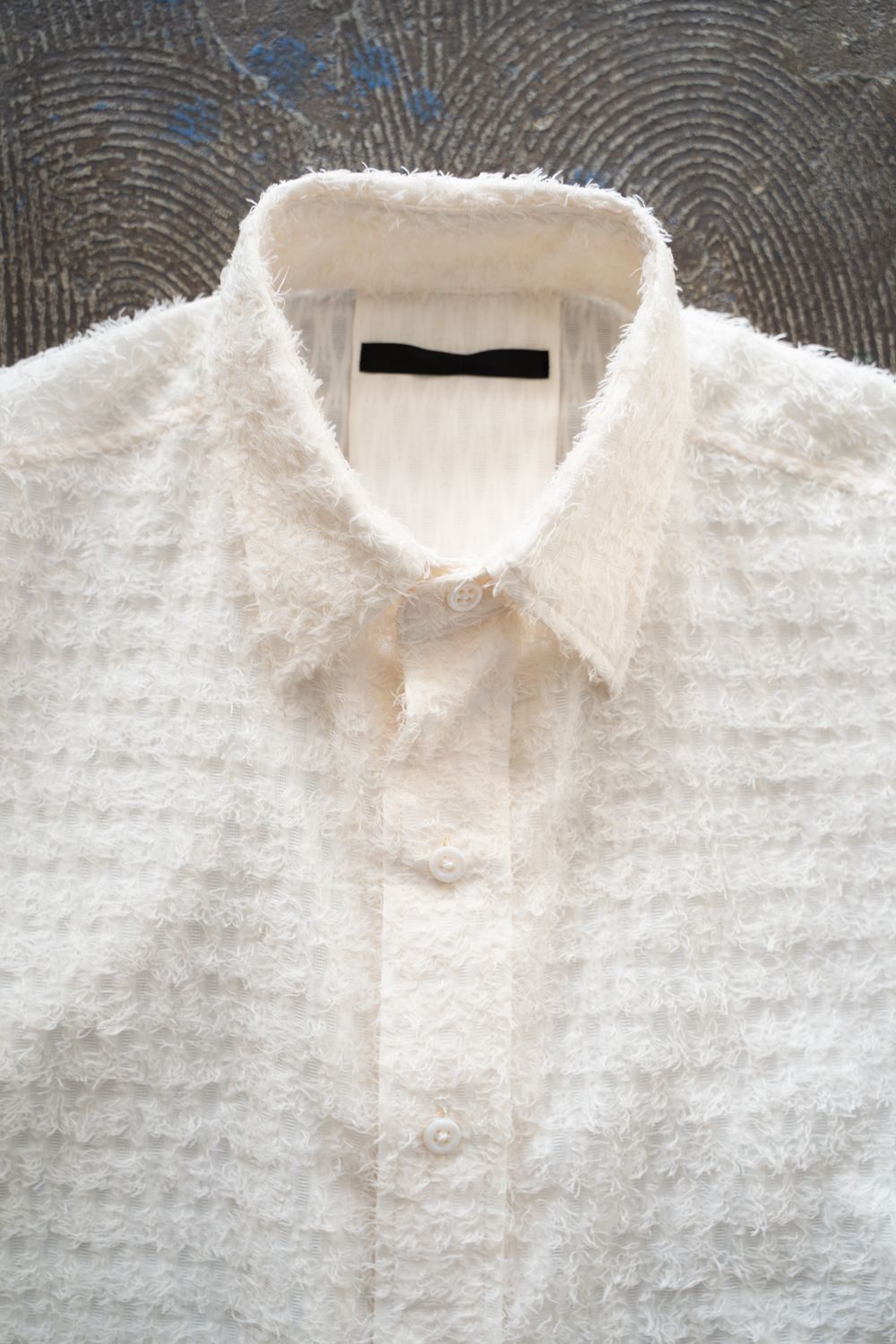 【ラスト1点】【25AW】Fuzzy Sheer L/S Shirt/ファジーシアーロングスリーブシャツ(WHITE)