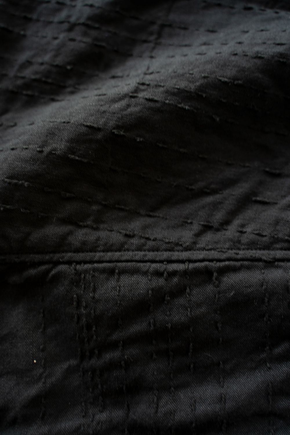 薄手刺し子織ジャケット(黒)