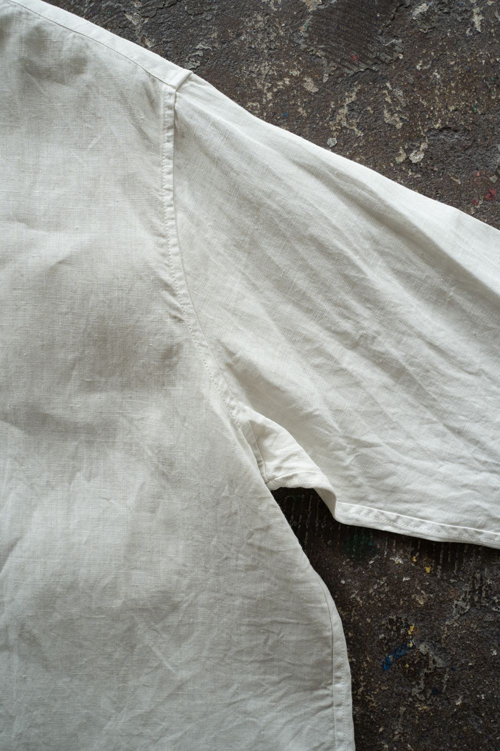 大麻シャツ 3(ベンガラ白)