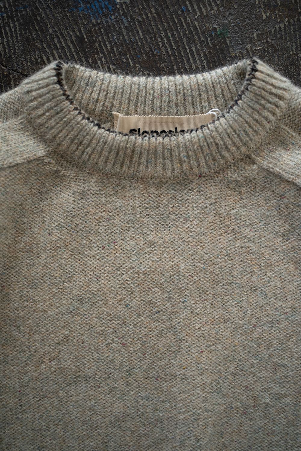 【ラスト1点】Yak/Shetland wool/Nep crew neck sweater(CANDY)