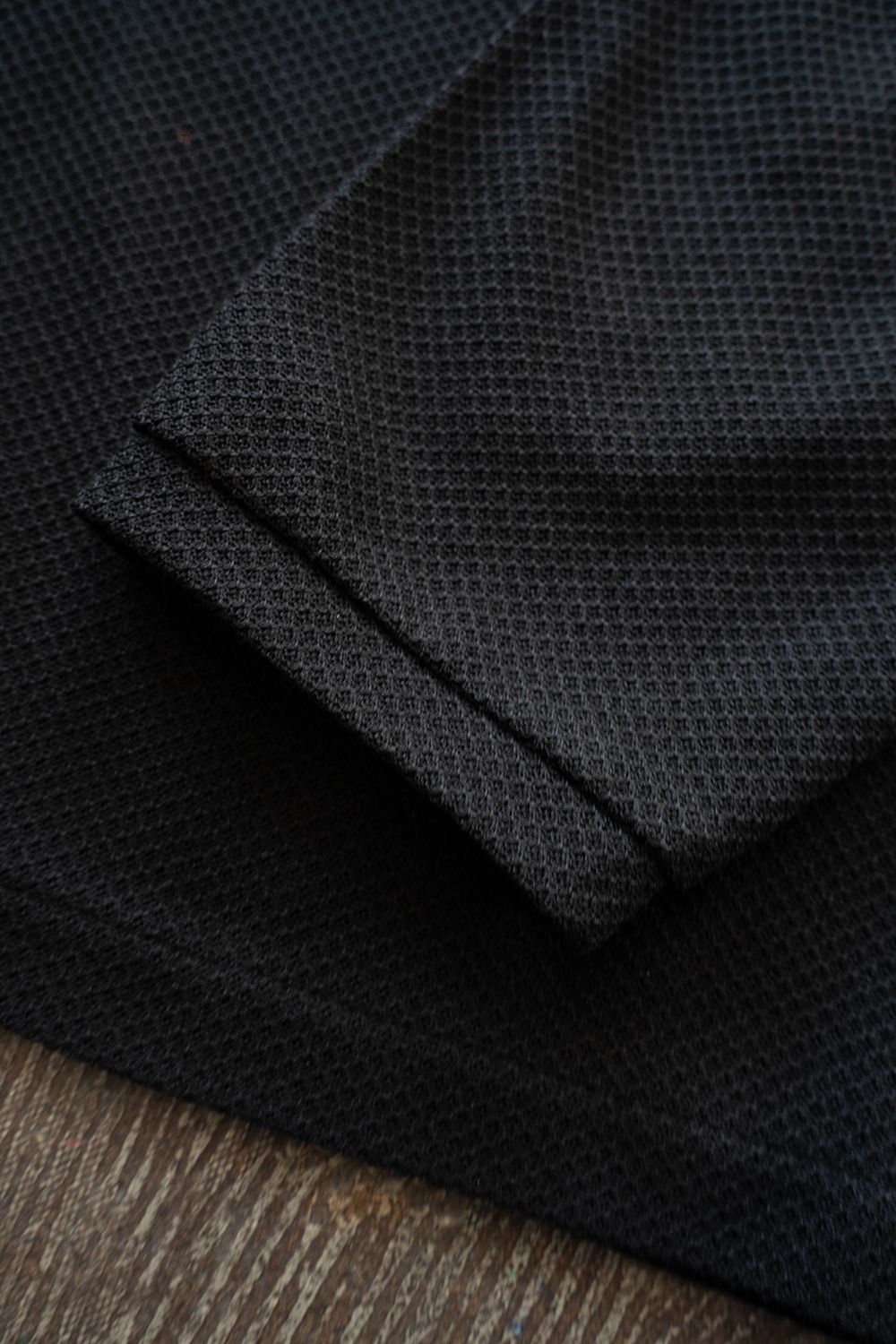 【26SS】コットン×ポリエステルスキッパーカットソー(BLACK)