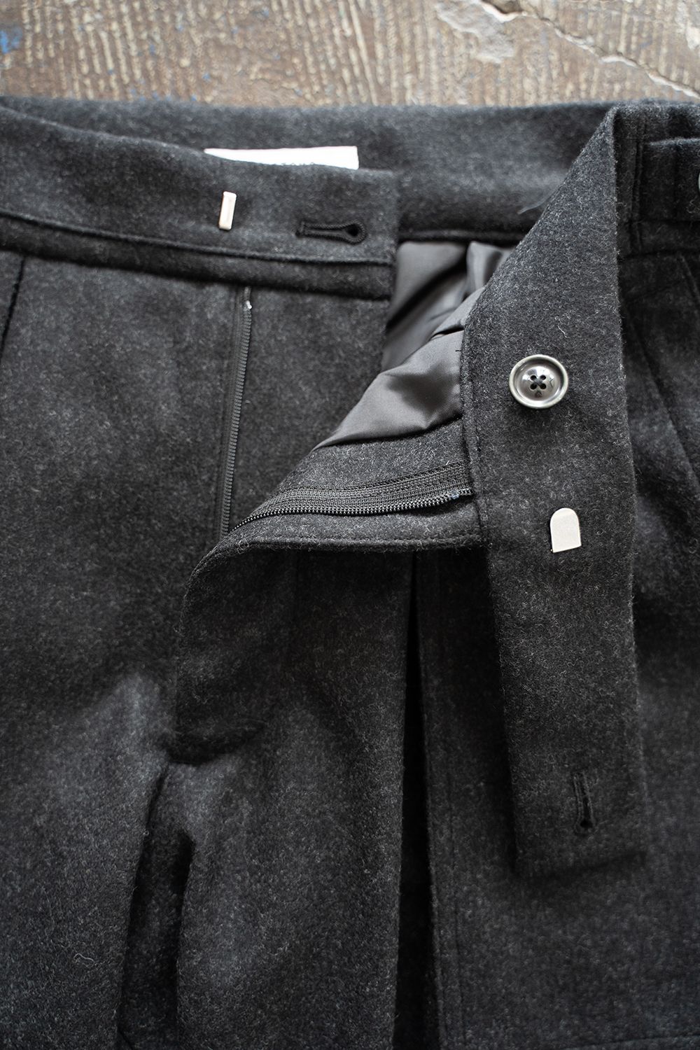 【ラスト1点】2-Tack Flannel Baker Pants/2タックフランネルベイカーパンツ(BLACK)