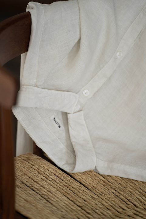 大麻シャツ大 (ベンガラ白)