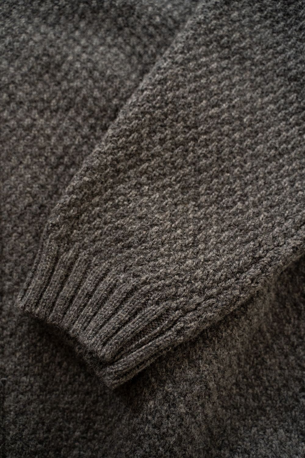 【ラスト1点】【25AW】英国羊毛5Gニットジップブルゾン(GRAY)