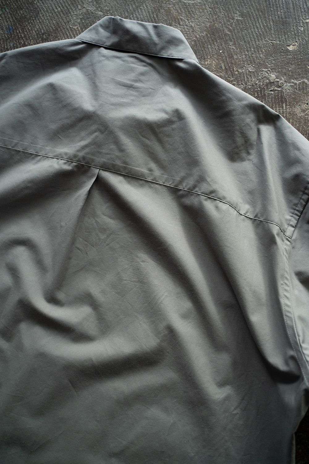 【ラスト1点】【25SS】コットンシルク半袖シャツ(BLUE GRAY)