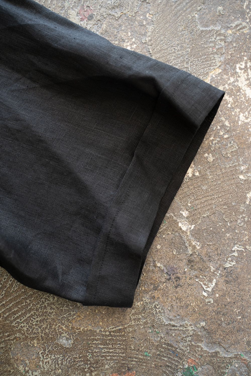 【ラスト1点】【23SS】半袖リネンレギュラーカラーシャツ(BLACK)
