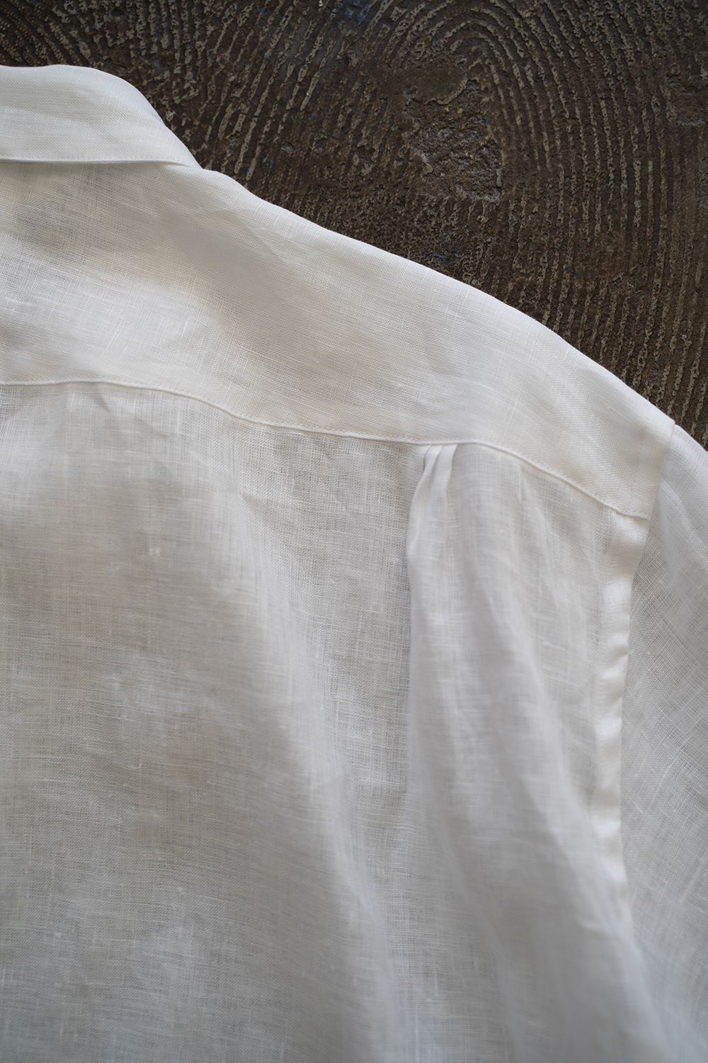 【ラスト1点】【23SS】半袖リネンレギュラーカラーシャツ(WHITE)