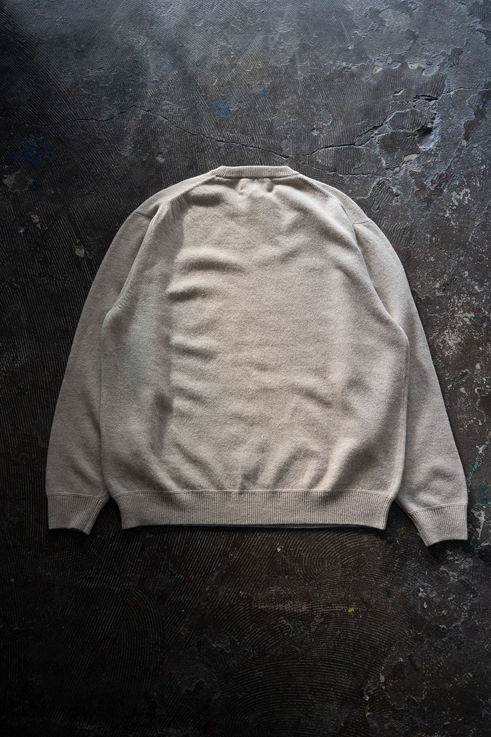 【ラスト1点】【24AW】ウール×シルク10Gクルーネックニット(BEIGE)