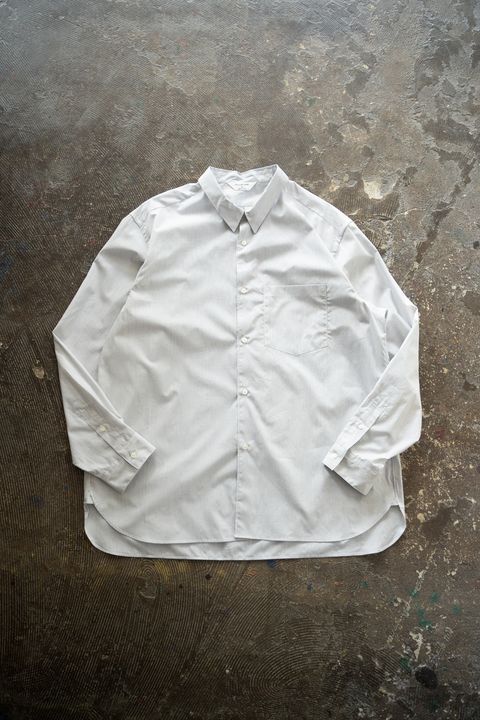 【25AW】ブロードレギュラーカラーシャツ(GRAY STRIPE)