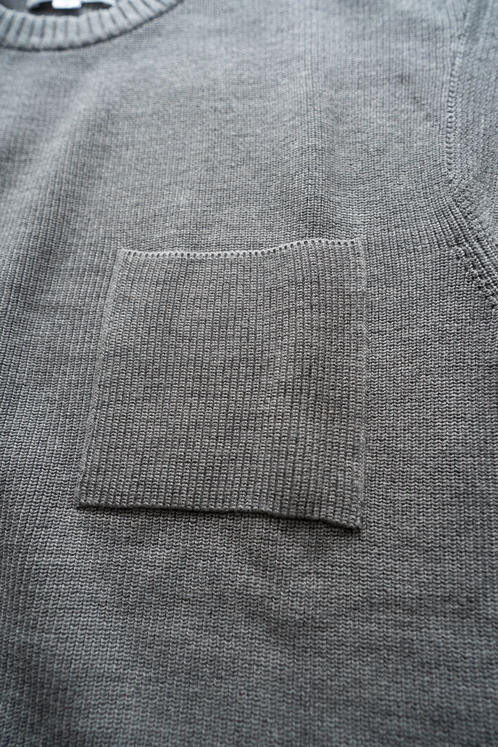 【ラスト1点】コットン×ウール畔編みニット(GRAY)
