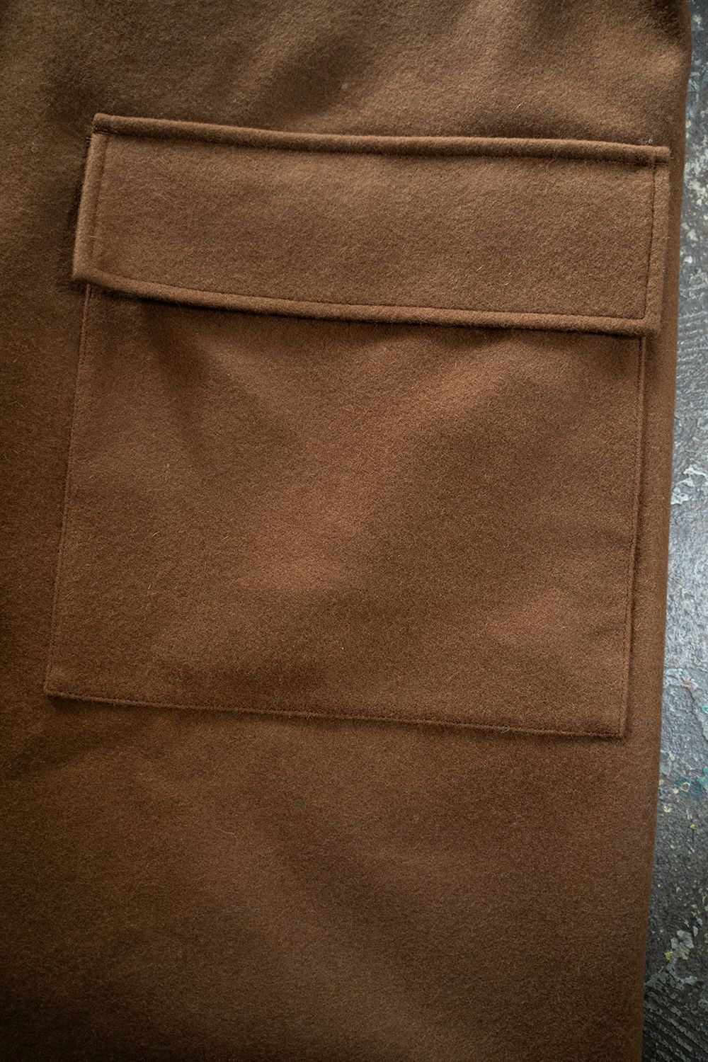 【ラスト1点】【24AW】ラムウールメルトンフードコート(CAMEL)