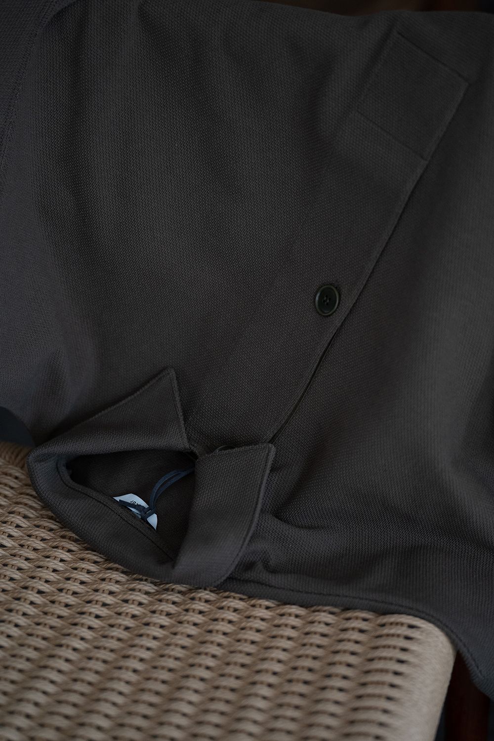 【ラスト1点】【25SS】空紡糸オーバーサイズニットポロ(INK BLACK)