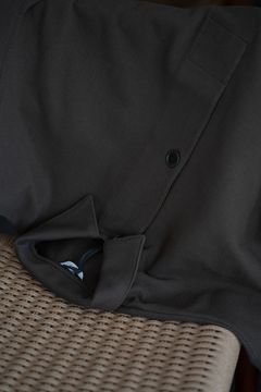 【ラスト1点】【25SS】空紡糸オーバーサイズニットポロ(INK BLACK)