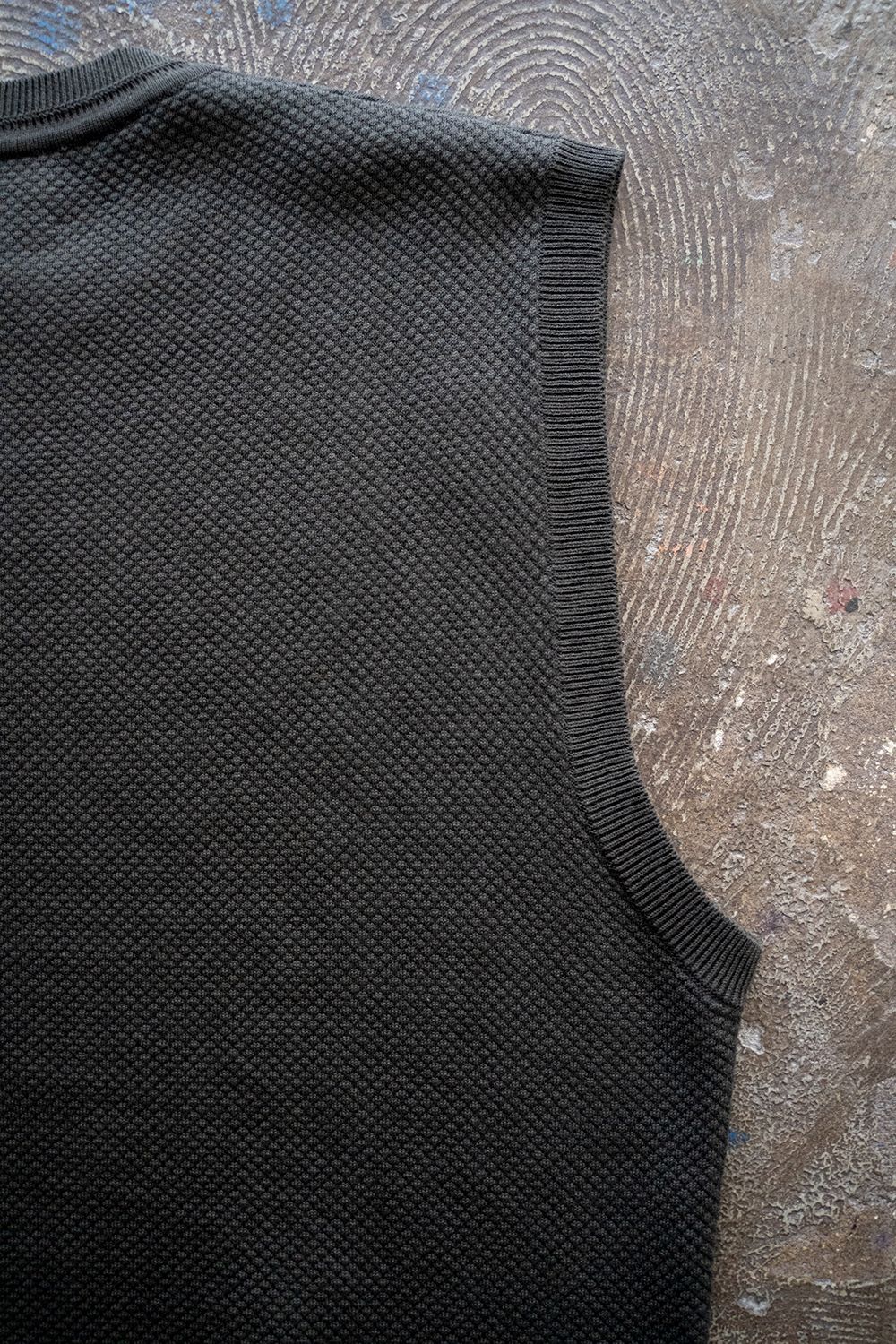 【ラスト1点】【22SS】コットン×シルクニットベスト(INK BLACK)