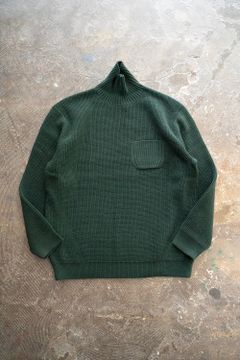 【22AW】胸ポケハイネックニット(GREEN)