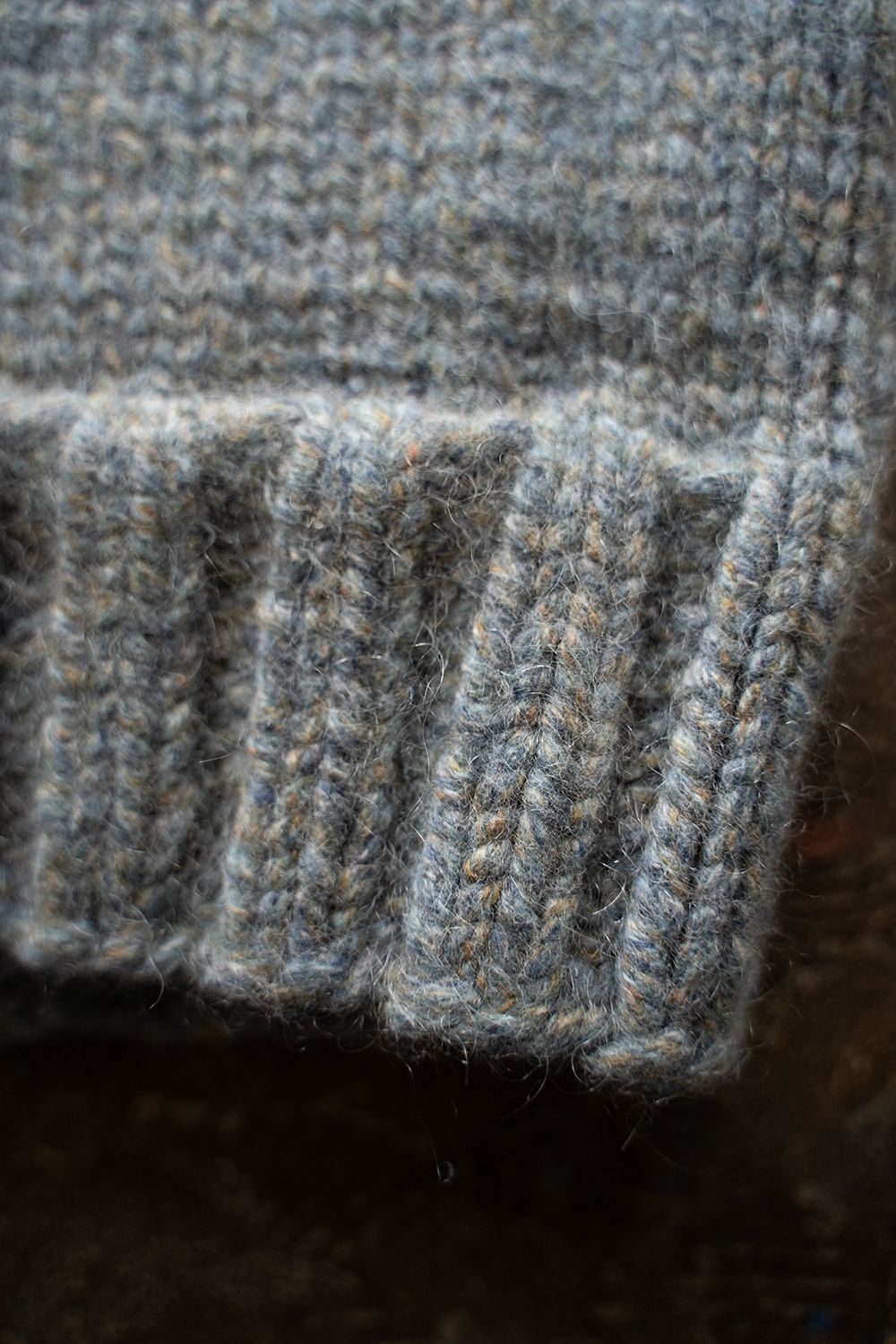 yak/lambs multi ply HAND KNITTING cowichan sweater(FADE BLUE)