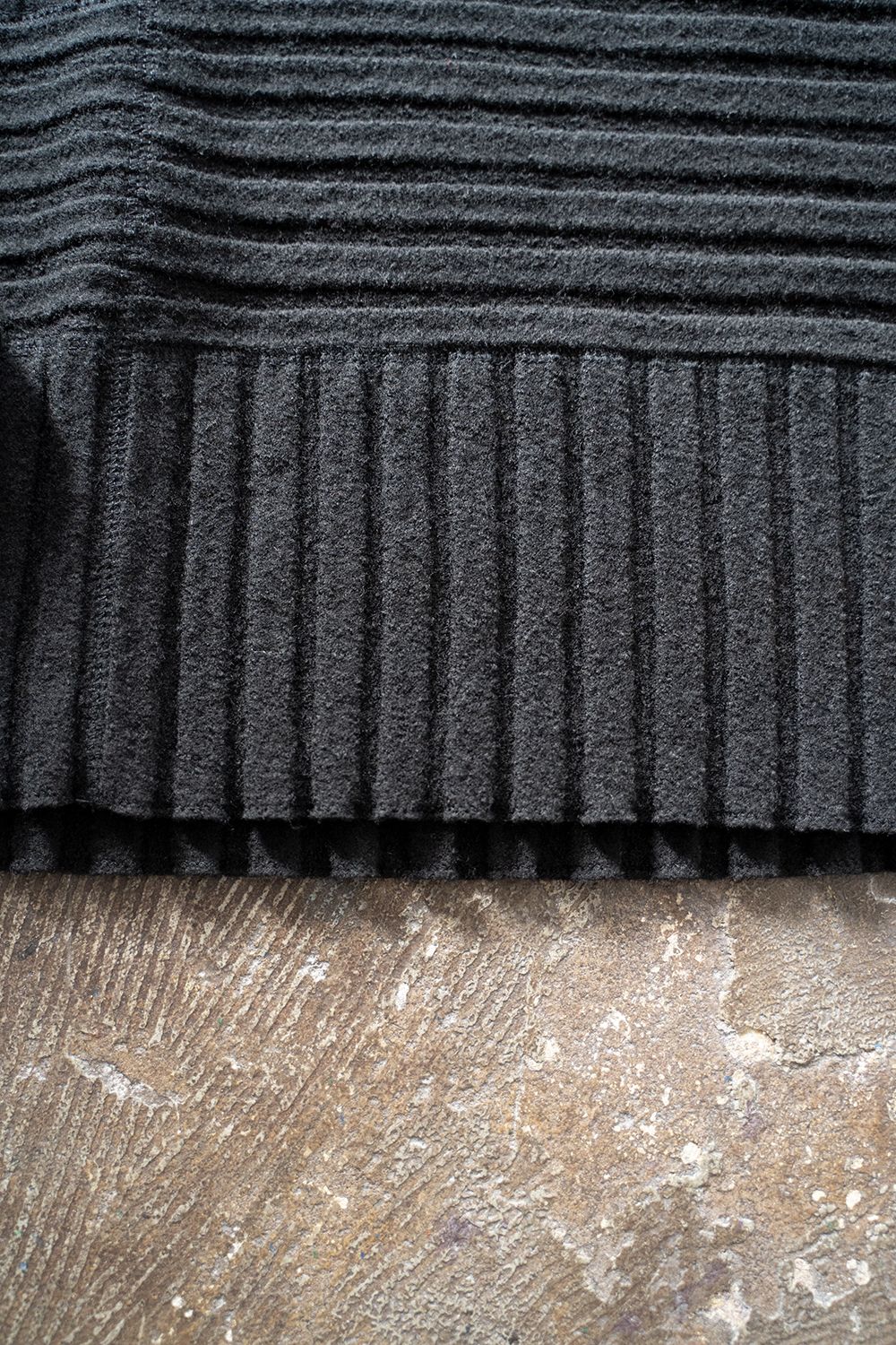 【ラスト1点】Wool Felt Stripe Pullover/縮絨ウールストライププルオーバー(クロ)