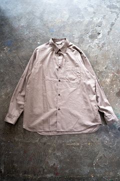 【ラスト1点】【22SS】シルク混胸ポケットレギュラーカラーシャツ(DUSTY BROWN)