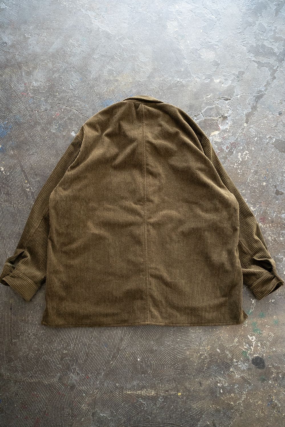 【ラスト1点】【23AW】綿×レーヨンコーデュロイシャツジャケット(OLIVE)