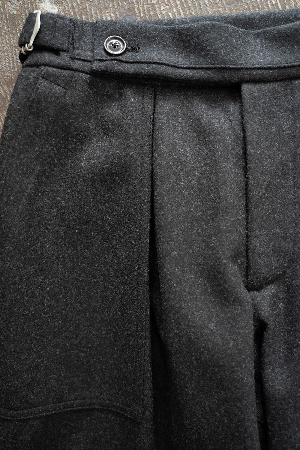 【ラスト1点】2-Tack Flannel Baker Pants/2タックフランネルベイカーパンツ(BLACK)