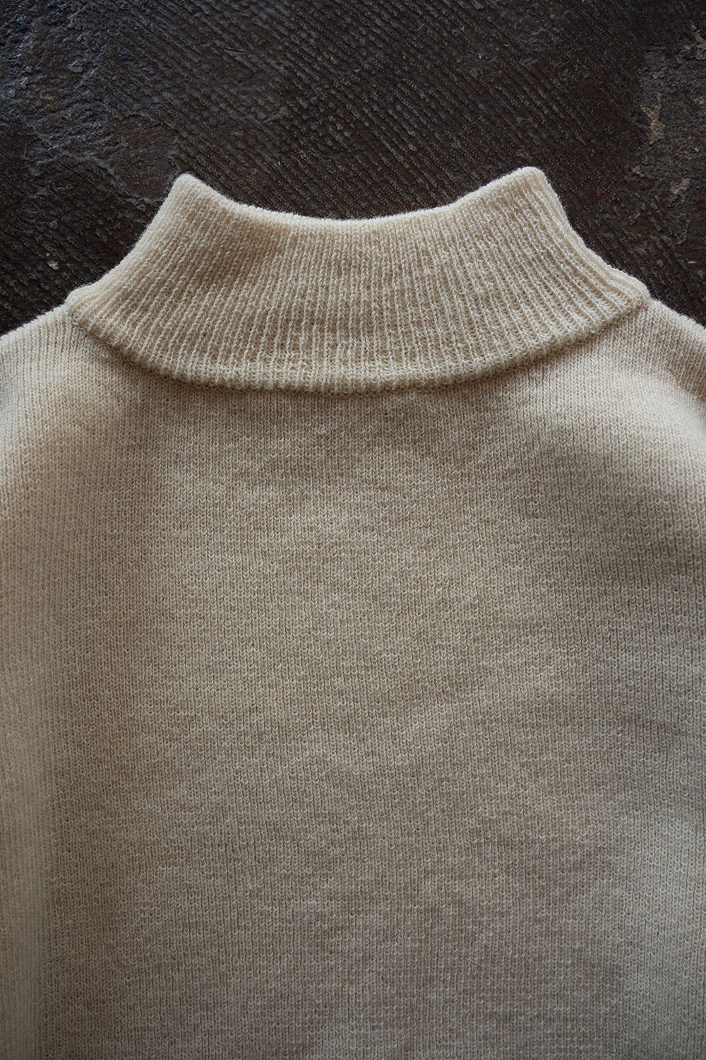 Hard twisted Shetlandwool GOB sweater(WHITE)