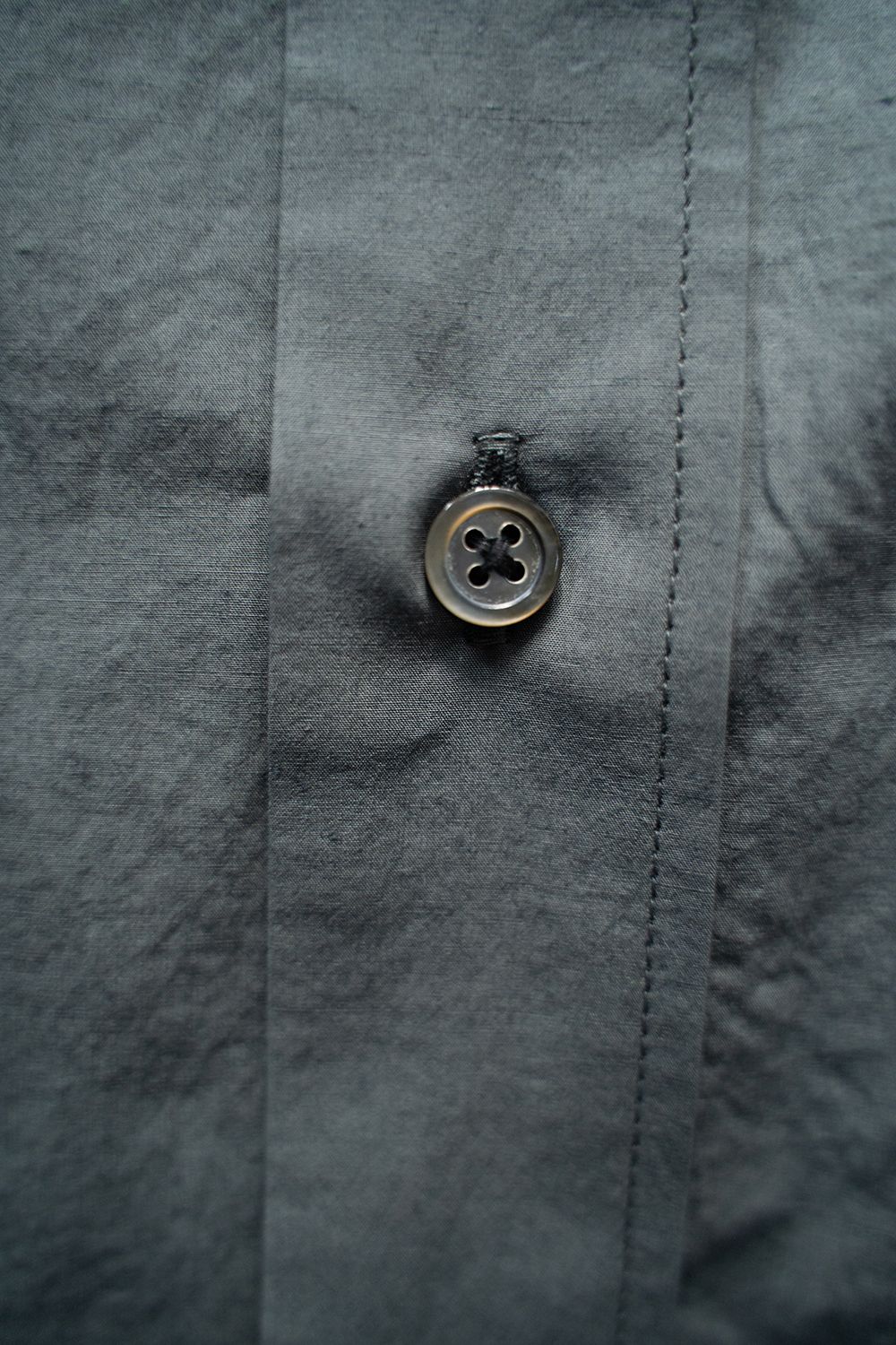 【ラスト1点】【25SS】リネン混バンドカラーシャツ(BLUE GRAY)