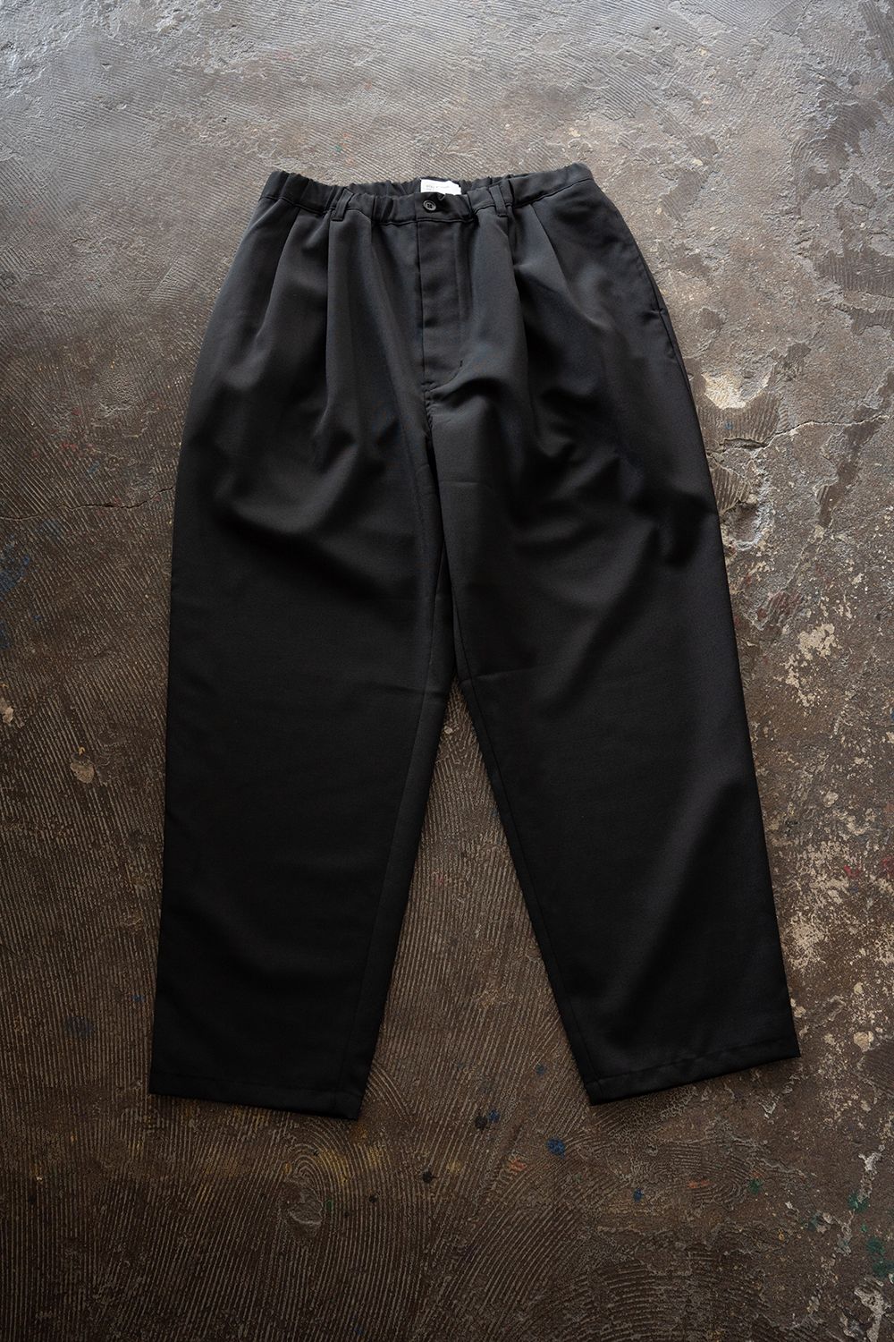 【26AW】モヘア混2タックイージーパンツ(INK BLACK)