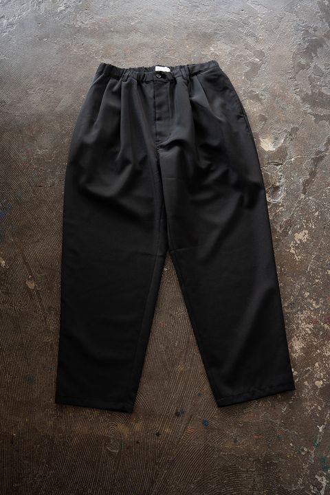 【26AW】モヘア混2タックイージーパンツ(INK BLACK)
