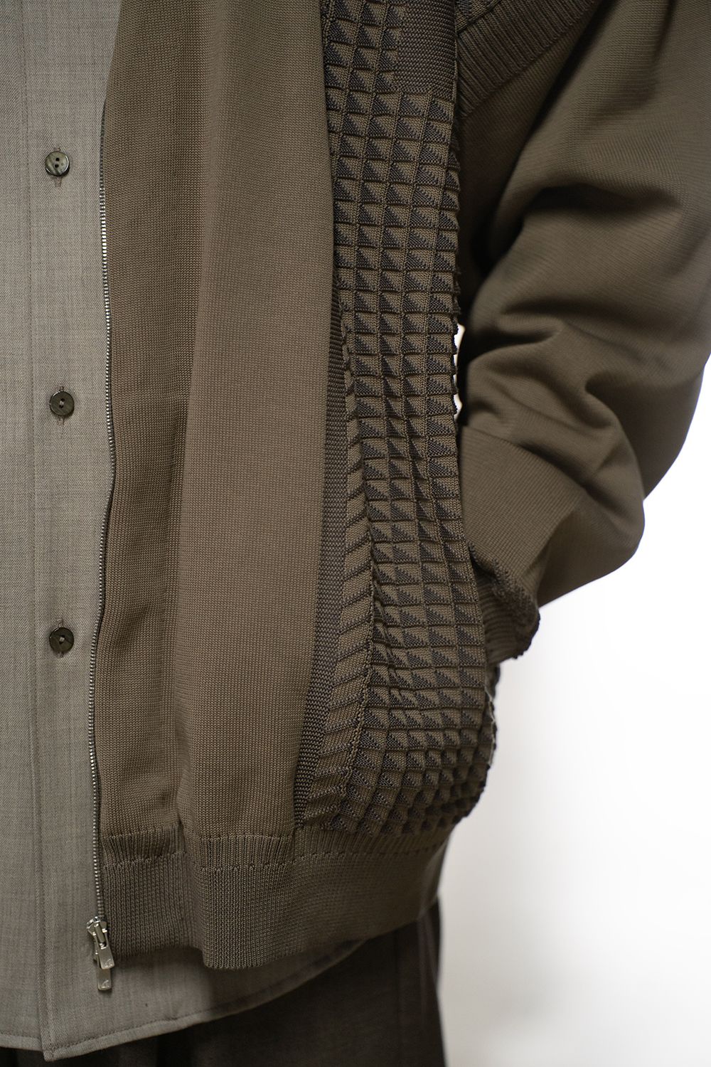 【ラスト1点】【25AW】Hakuhyo Zip Cardigan(BEIGE)