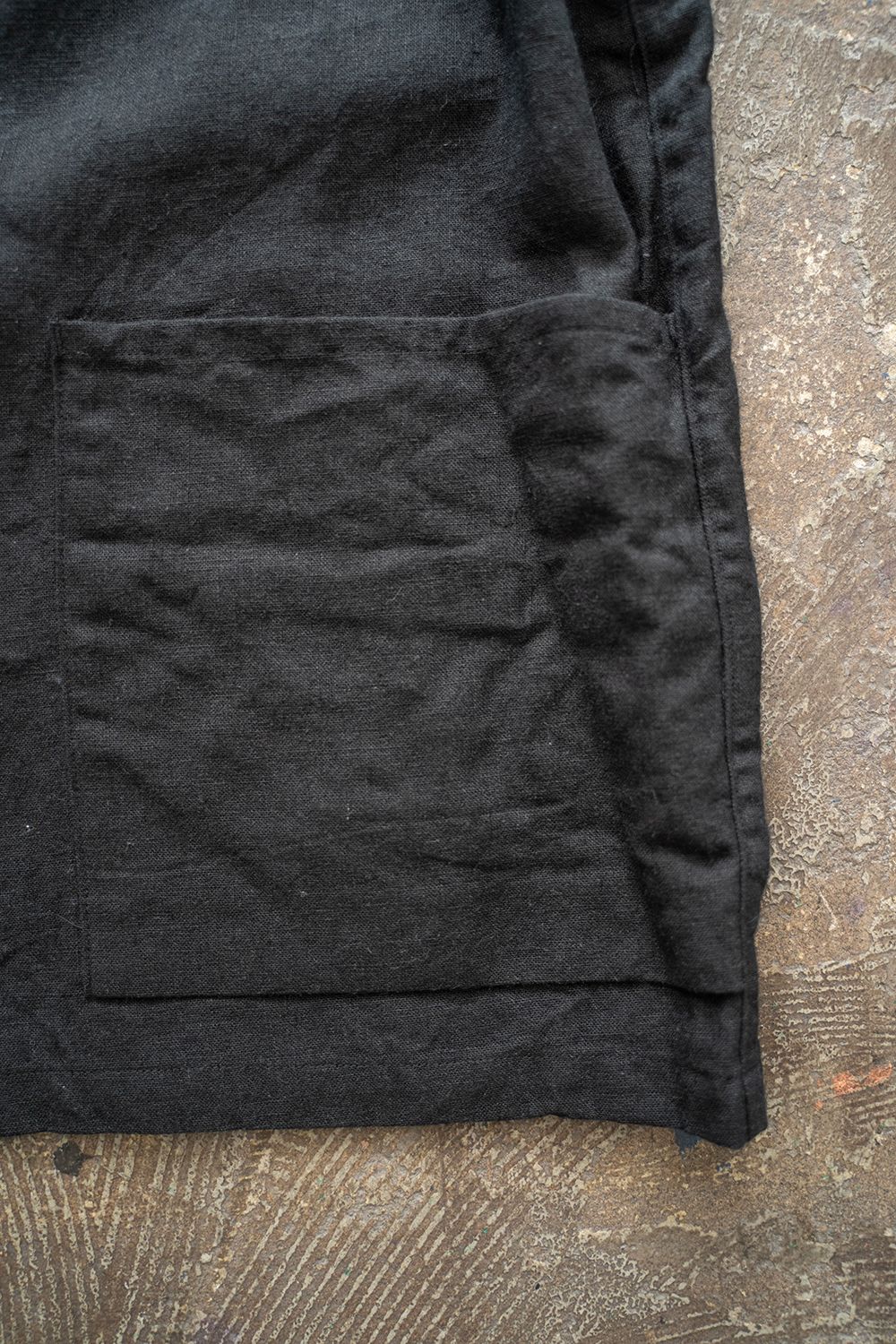 【ラスト1点】【24SS】リネン×ラミーミニマルブルゾン(BLACK)