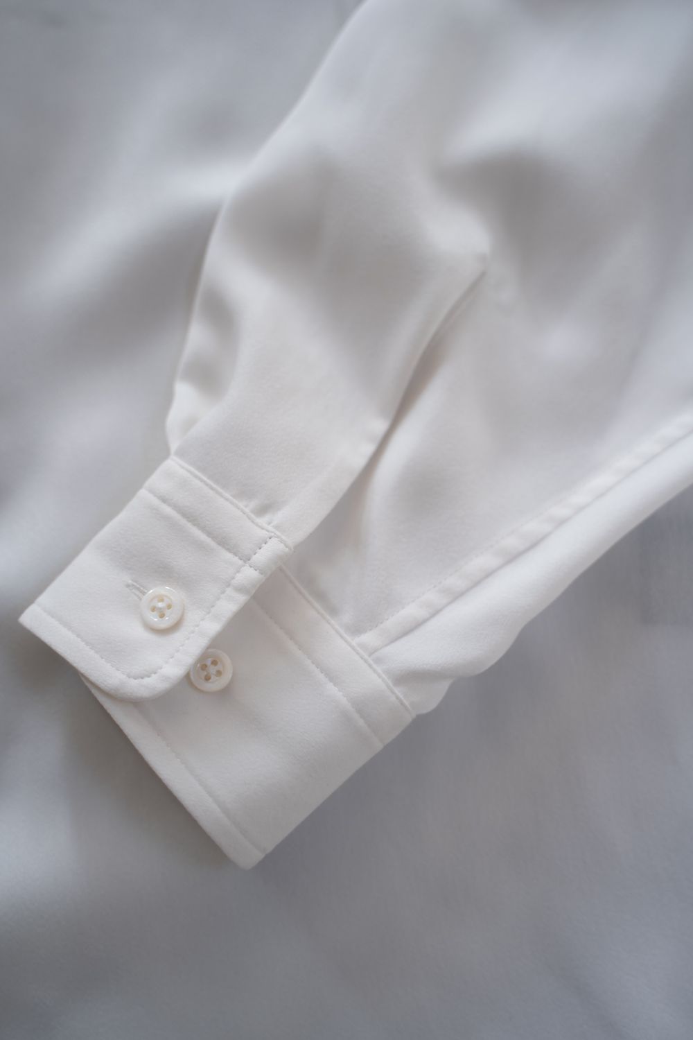 【ラスト1点】【26AW】Hush Gather L/S Shirt/ハッシュギャザーロングスリーブシャツ(WHITE)