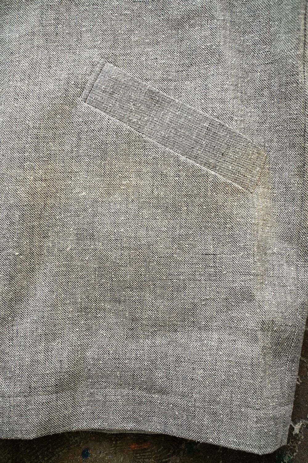 【ラスト1点】【23SS】リネン×シルクステンカラーハーフコート(LIGHT GRAY)