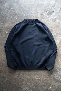 【ラスト1点】【23AW】シルク混タスマニアウールモックネックニット(BLACK NAVY)