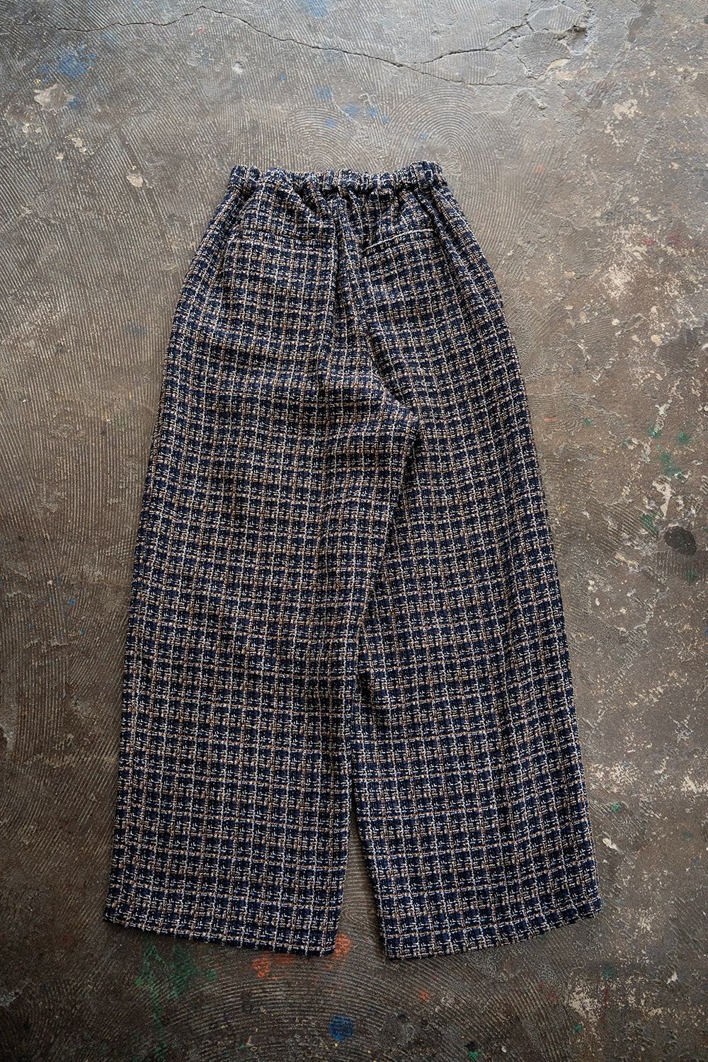 【26SS】2Tuck Wide Summer Tweed Pants/2タックワイドサマーツイードパンツ(ネイビー)