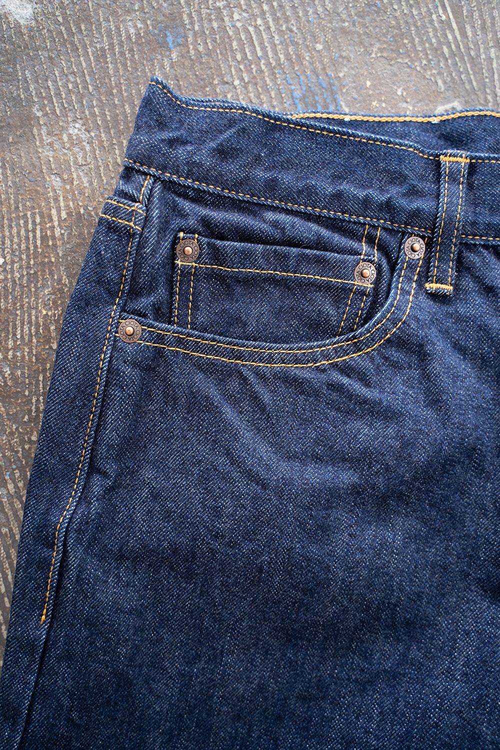 CIOTA - 【ラスト1点】インディゴスビンコットン13.5ozワイドテーパードデニム(NAVY ONE WASH) | Salty