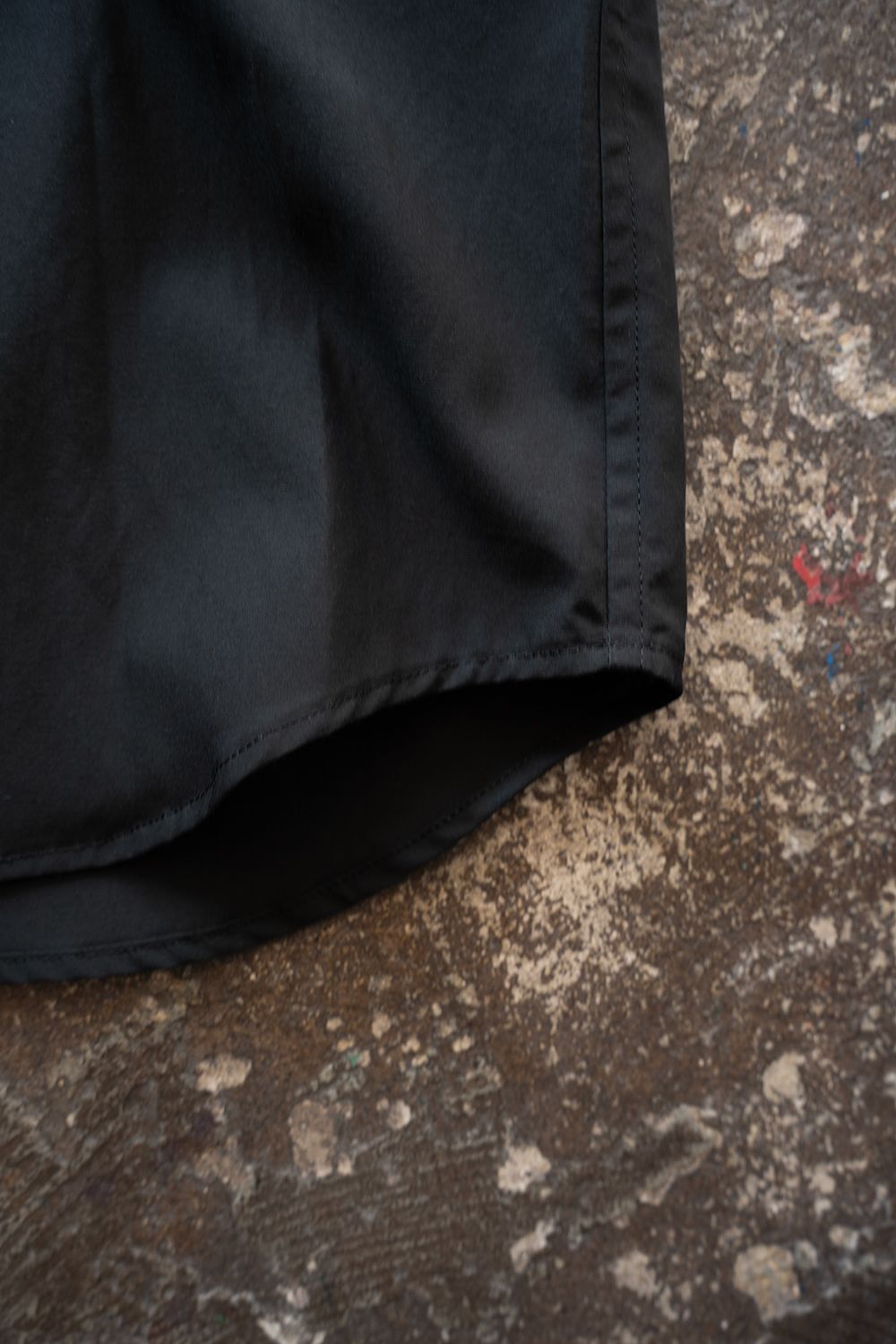 【26SS】キュプラ×コットンプルオーバーシャツ(INK BLACK)