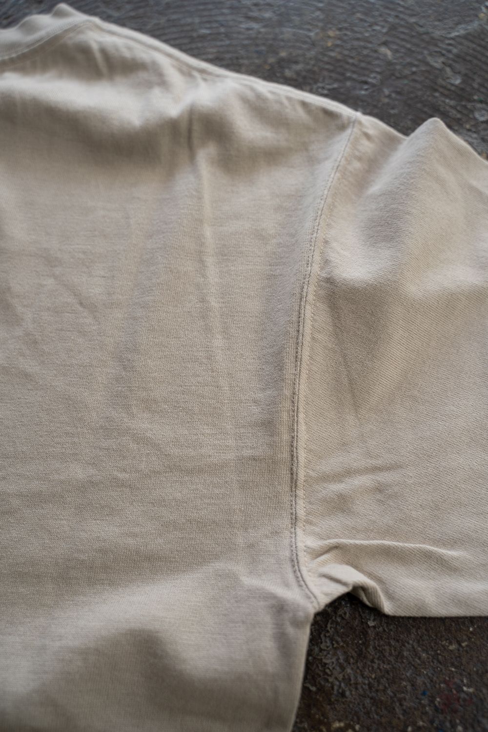 【ラスト1点】スビンコットン30/2吊り天竺半袖T(LIGHT BEIGE)