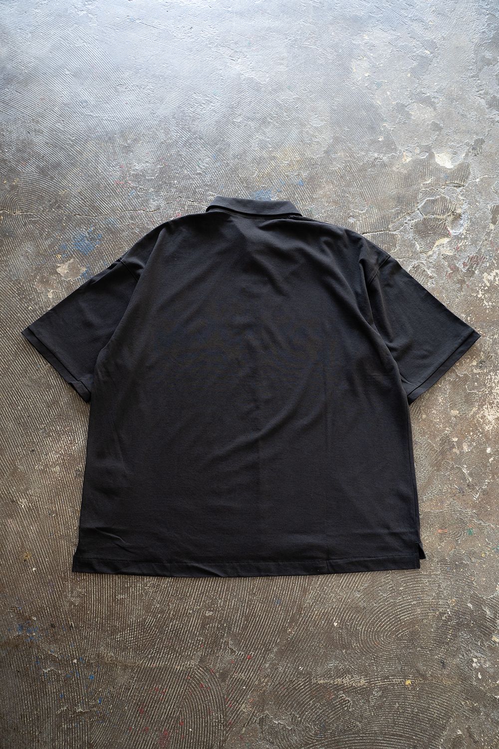 【ラスト1点】【25SS】強撚コットンポロカットソー(BLACK)