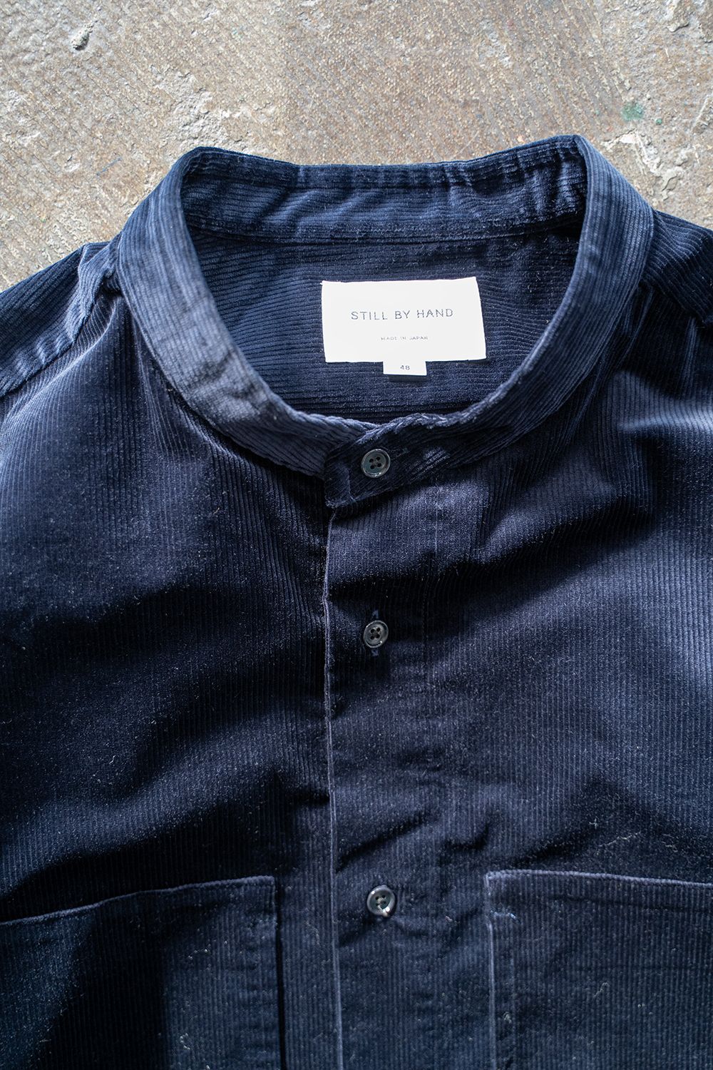 【ラスト1点】【22AW】バンドカラーコーデュロイシャツ(NAVY)