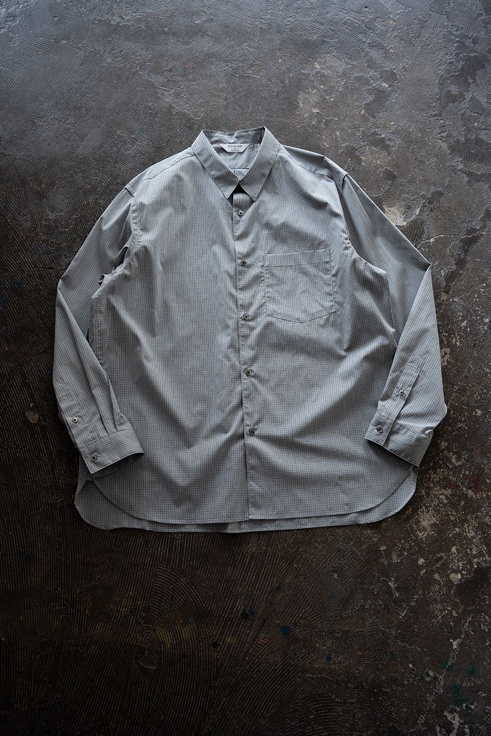 【26AW】ブロードレギュラーカラーシャツ(GRAY  CHECK)