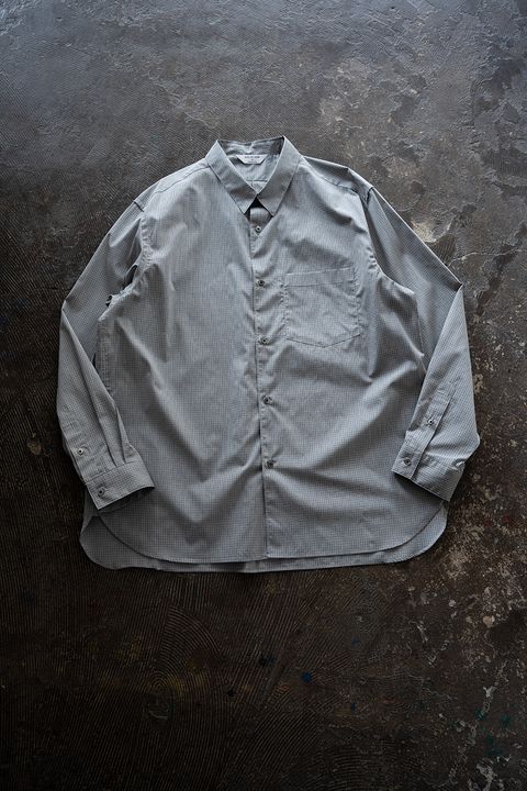 【26AW】ブロードレギュラーカラーシャツ(GRAY  CHECK)